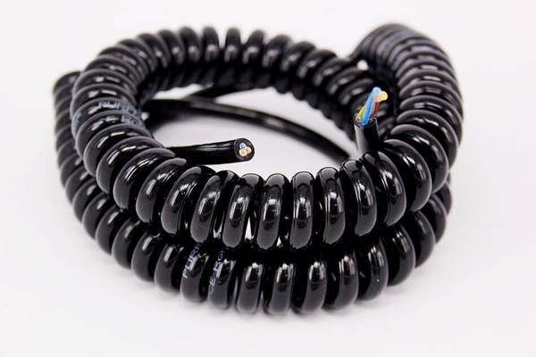 Spiralkabel 3x2,5mm² PUR 700mm/3000mm Schwarz
