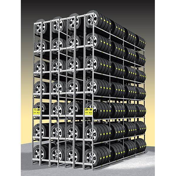 Reifenregal verzinkt Blockregal 7 Ebenen Grundfeld. Scholz Regalsysteme GmbH 50597749-1