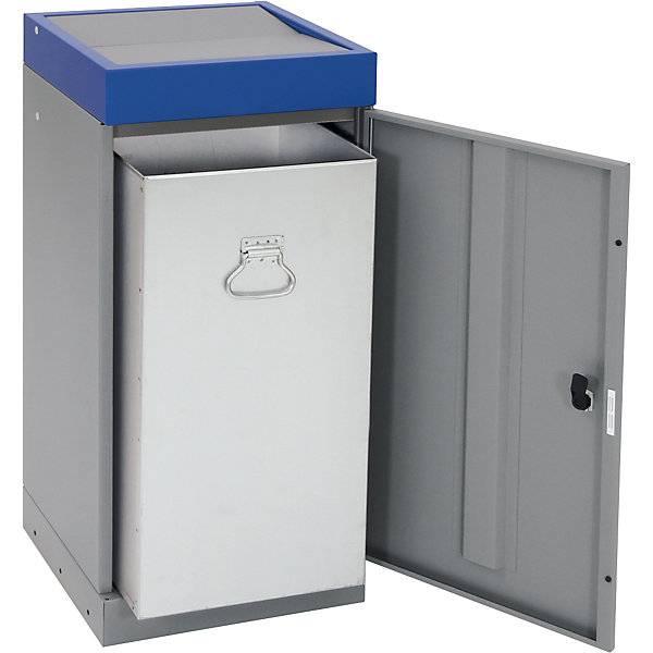 Wertstoffsammler mit Flügeltür einzeln Volumen 30 l Volumen 70 l Deckelfarbe Blau. Stumpf Metall GmbH