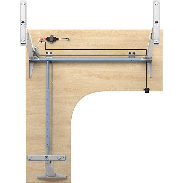 Schreibtisch Atlanta elektrisch höhenverstellbar L-Form BxT 1800 x 2000 mm Eiche/weiß rechts. TAKKT-4