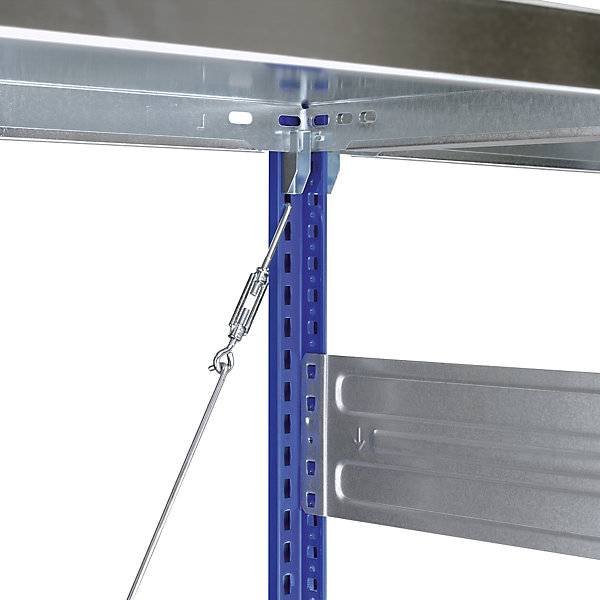 Steckregal Bauart leicht einseitig HxBxT 2000 x 1300 x 300 mm grau Grundregal. TAKKT Industrial & Packaging-3