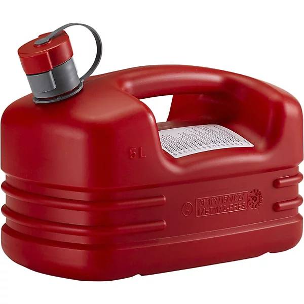 Kunststoff-Kraftstoffkanister flexibler Auslauf Volumen 5 l VE 5 Stk rot. PRESSOL Schmiergeräte GmbH 56136449-2