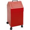 Wertstoffbehälter mit Einwurfklappe Volumen 45 l rot BxH 330 x 710 mm fahrbar. Stumpf Metall GmbH 75491549