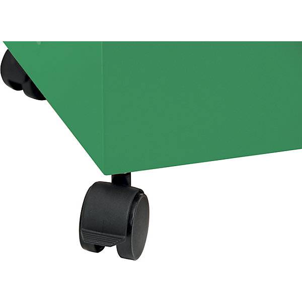 Wertstoffbehälter mit Einwurfklappe Volumen 45 l grün BxH 330 x 710 mm fahrbar. Stumpf Metall GmbH 75491749-4