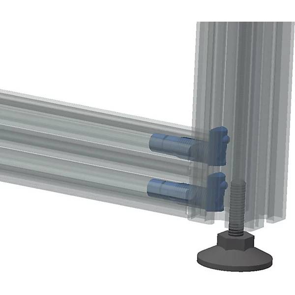 workalu® Arbeitstisch mit Systemaufbau einseitig Lochwand und Arbeitsplatzleuchte Plattenbreite 1250 mm.-2
