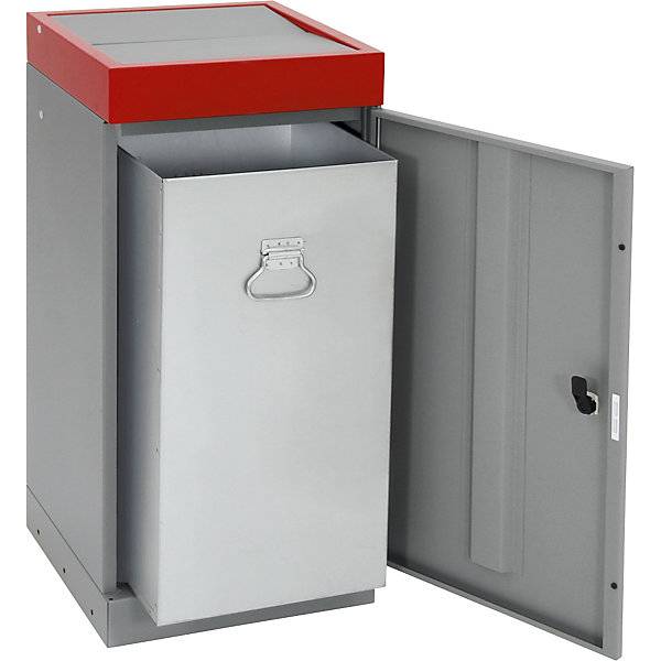 Wertstoffsammler mit Flügeltür einzeln Volumen 30 l Volumen 70 l Deckelfarbe Rot. Stumpf Metall GmbH 11125949