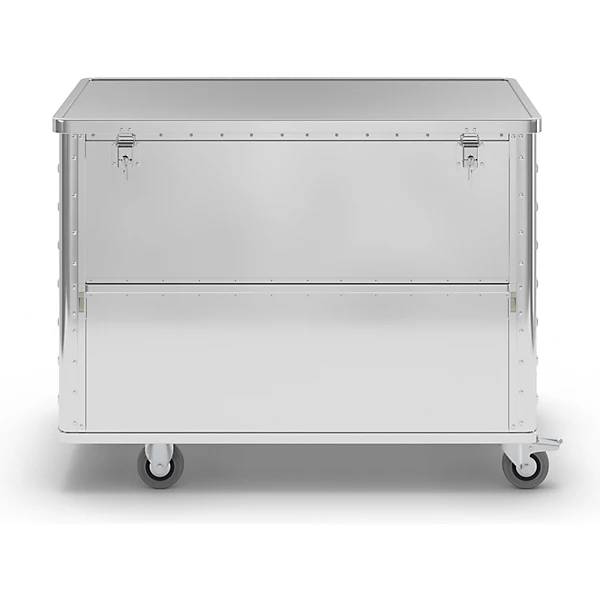 Alu-Kastenwagen absenkbare Seitenwand mit Deckel abschließbar Volumen 650 l. Gmoehling Transportgeraete |-4