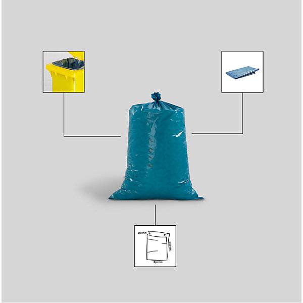 Großvolumen-Abfallsäcke PREMIUM LDPE 240 l LxBxH 650 x 550 x 1350 mm 80 µm blau VE 100 Stk. Emil Deiss KG-2