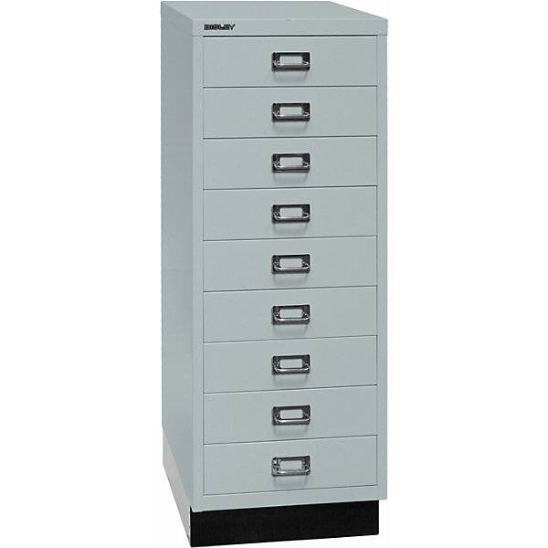 MultiDrawer™ 39er Serie mit Sockel DIN A3 9 Schubladen lichtgrau schwarz. Bisley GmbH 65127449