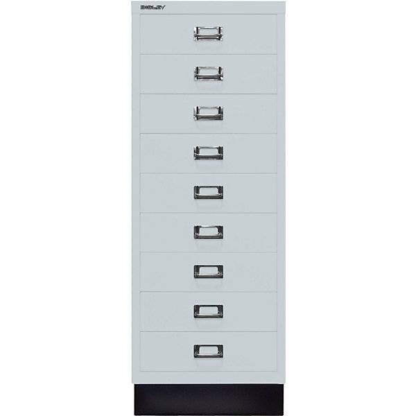 MultiDrawer™ 39er Serie mit Sockel DIN A3 9 Schubladen lichtgrau schwarz. Bisley GmbH 65127449-3