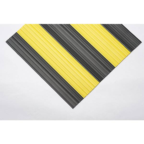 Weich-PVC-Läufer mit geschlossener Oberfläche pro lfd. m schwarz-gelb Breite 800 mm. EHA 48602949-1