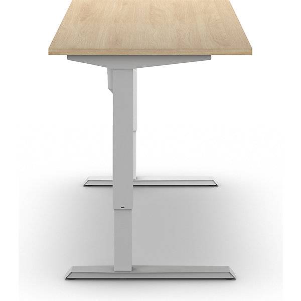 Schreibtisch Venla elektrisch höhenverstellbar gerade BxT 1400 x 800 mm Eiche/weiß. TAKKT Industrial &-3
