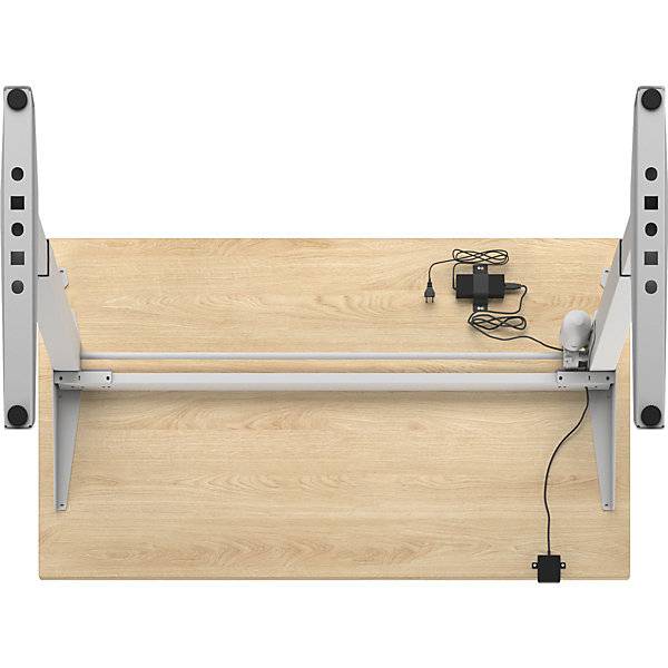 Schreibtisch Venla elektrisch höhenverstellbar gerade BxT 1400 x 800 mm Eiche/weiß. TAKKT Industrial &-4