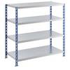 Großfach-Steckregal blau/grau HxBxT 1508 x 1550 x 700 mm Stahlblechböden Grundregal. TAKKT Industrial &