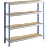 Großfach-Steckregal blau/grau HxBxT 1508 x 1550 x 400 mm Spanplattenböden Grundregal. TAKKT Industrial &