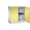 Flügeltürenschrank ASISTO Höhe 897 mm Breite 800 mm 1 Fachboden lichtgrau/schwefelgelb. C+P 538748 49