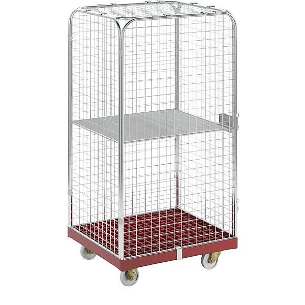Rollbehälter SAFE HxBxT 1550 x 720 x 810 mm Rollplatte rot. ESB Engineering System Bau GmbH 96844949-0