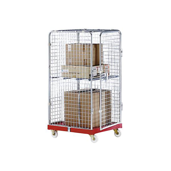 Rollbehälter SAFE HxBxT 1550 x 720 x 810 mm Rollplatte rot. ESB Engineering System Bau GmbH 96844949-1