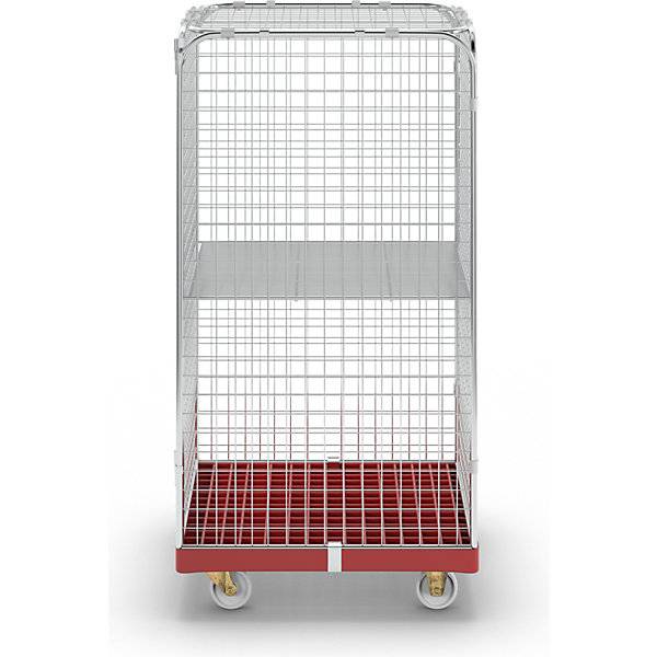 Rollbehälter SAFE HxBxT 1550 x 720 x 810 mm Rollplatte rot. ESB Engineering System Bau GmbH 96844949-4
