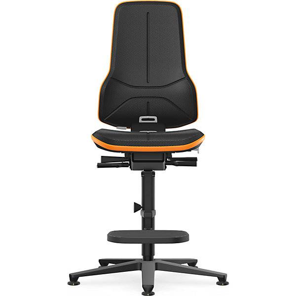 NEON Arbeitsdrehstuhl ESD Gleiter Aufstiegshilfe Synchronmechanik Skintec Flexband orange. Bimos-Sitztechnik-4