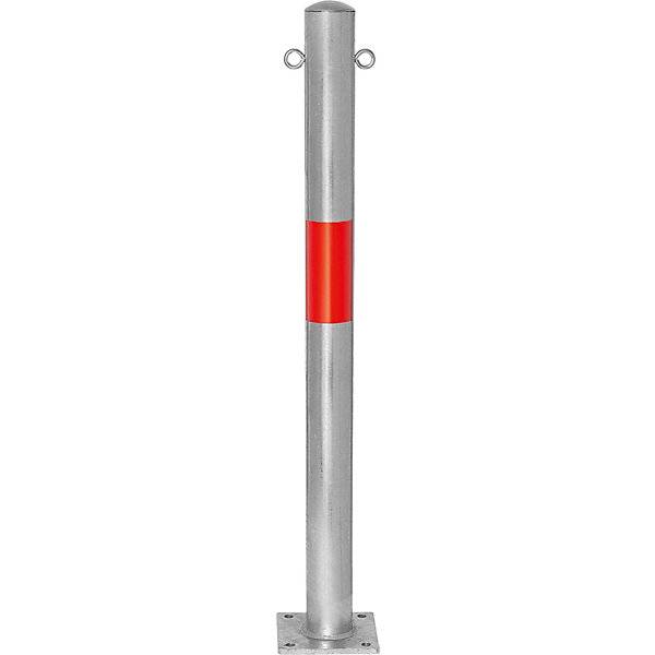 Sperrpfosten Morion zum Aufdübeln Ø 76 mm feuerverzinkt / rot reflektierend 2 Ösen. Moravia Wiesbaden|