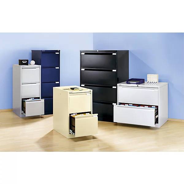 Hängeregistraturschrank 1-bahnig 2 Schübe DIN A4 tiefschwarz. Bisley GmbH 70096949-2
