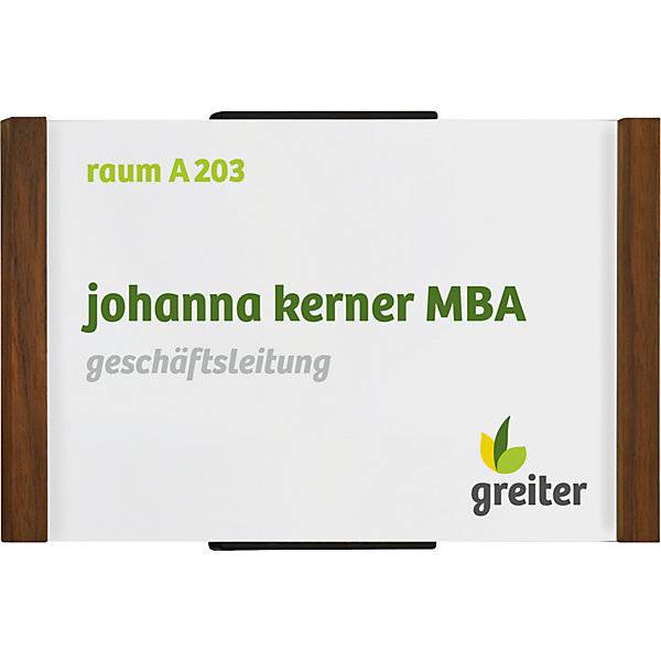 Wegweiser Alu-Holz-Serie DIN A6 quer HxB 103 x 157 mm Nussbaum. Moedel GmbH | Schilderfabrikation 76049849-0