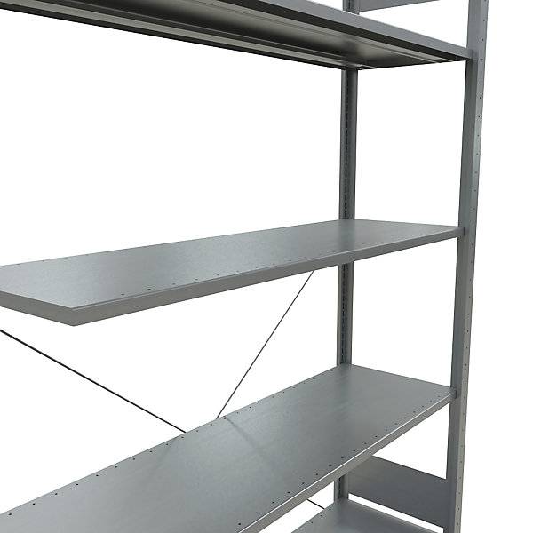 Steckregal einreihig Fachboden-BxT 1300 x 400 mm verzinkt Höhe 2000 mm Anbauregal. TAKKT Industrial &-3