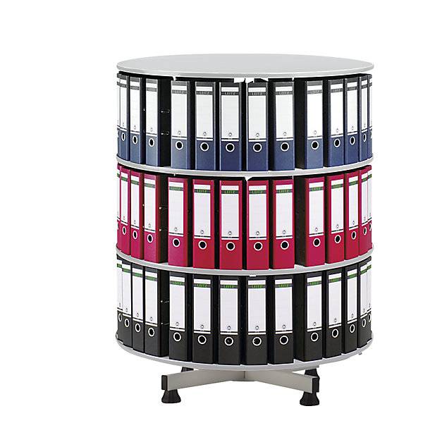Ordner-Drehsäule Ø 800 mm 3 Etagen hellgrau. TAKKT Industrial & Packaging GmbH 11380249-2