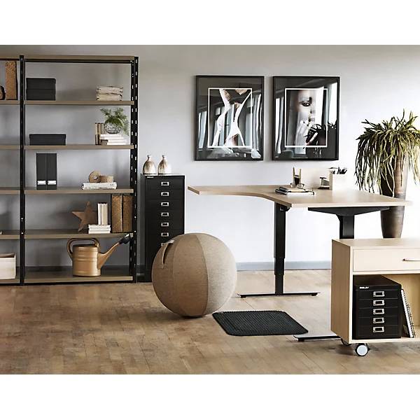 Schreibtisch Atlanta elektrisch höhenverstellbar Ecke BxT 1800 x 1200 mm Buche/schwarz links. TAKKT-4