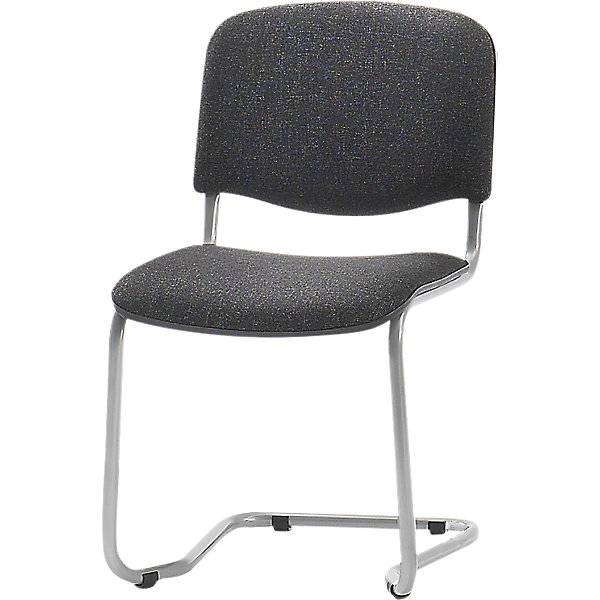 Freischwinger stapelbar Rückenlehne gepolstert Gestell alufarben schwarz VE 4 Stk. NOWY STYL GmbH 86391349-0