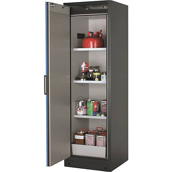 Feuerbeständiger Gefahrstoffschrank Typ 90 1-türig 3 Fachböden Tür lichtblau. TAKKT Industrial & Packaging-0