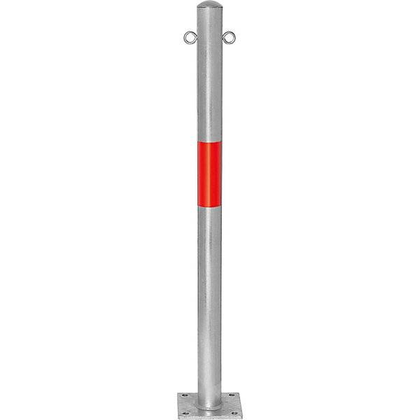 Sperrpfosten Morion zum Aufdübeln Ø 60 mm feuerverzinkt / rot reflektierend 2 Ösen. Moravia Wiesbaden|