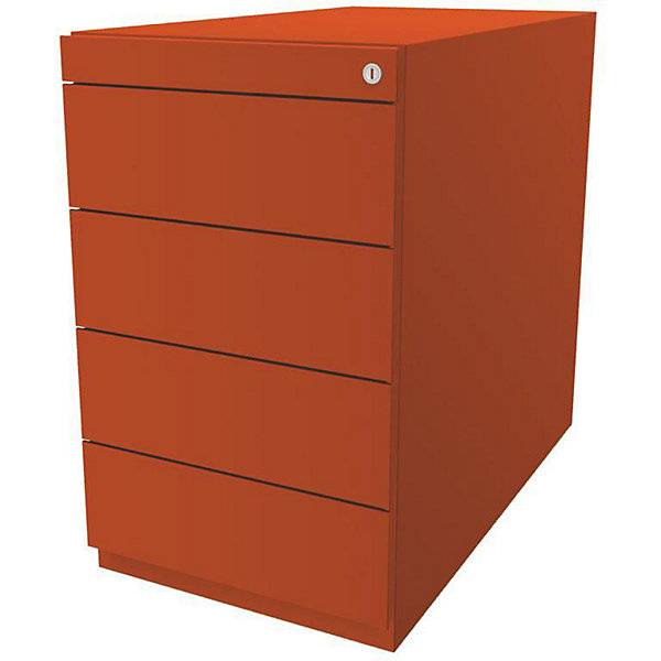 Standcontainer Note™ mit 4 Universalschubladen Tiefe 775 mm orange. BISLEY 115467 49