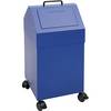Wertstoffbehälter mit Einwurfklappe Volumen 45 l blau BxH 330 x 710 mm fahrbar. Stumpf Metall GmbH 61444949