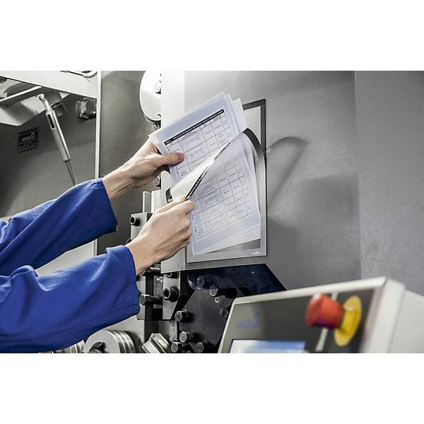 DURAFRAME® Info-Rahmen MAGNETIC PLUS Magnettasche A4 mit Rückenfolie VE 4 Stk BxH 236 x 323 mm silber. Durable-2