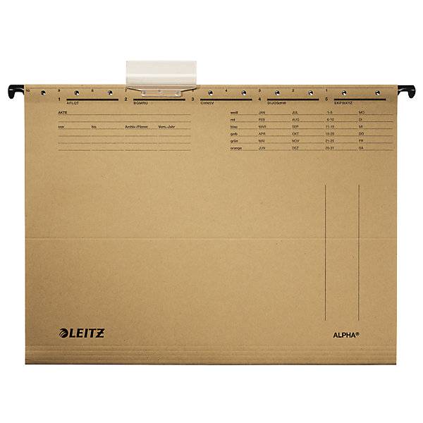 Hängemappen mit Schlitzstanzungen ALPHA® DIN A4 VE 50 Stk. Leitz Acco Brands | GmbH & CO. KG 72940449-0