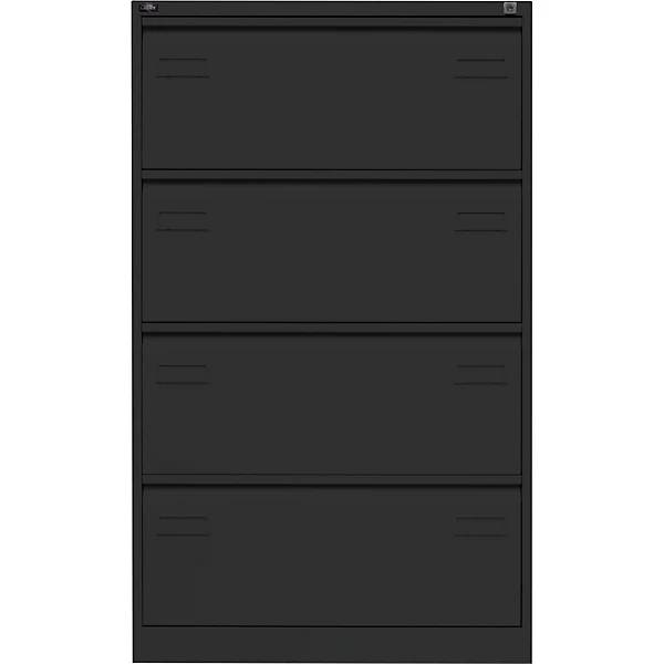 Hängeregistraturschrank LIGHT 2-bahnig 4 Schübe DIN A4 quer tiefschwarz. TAKKT Industrial & Packaging GmbH-2