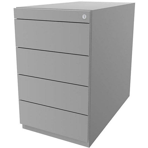 Standcontainer Note™ mit 4 Universalschubladen Tiefe 775 mm lichtgrau. BISLEY 115741 49