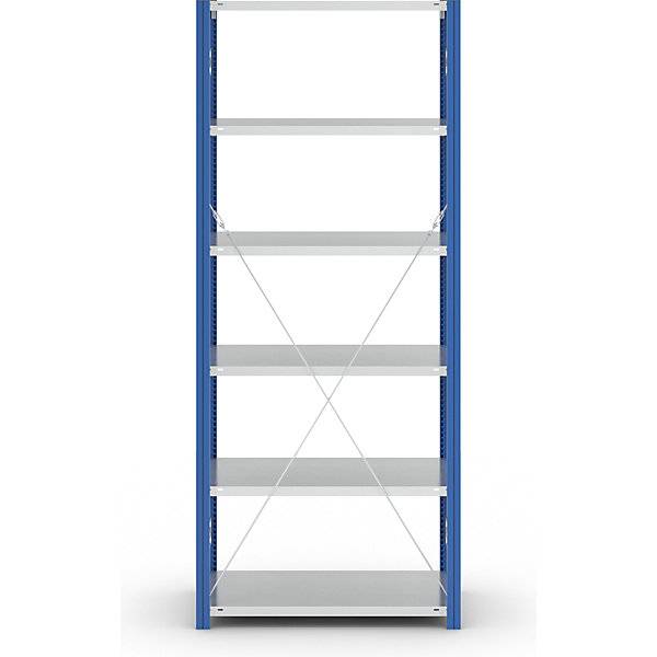Steckregal Bauart leicht einseitig HxBxT 2500 x 1000 x 600 mm blau/grau Grundregal. TAKKT Industrial &-3