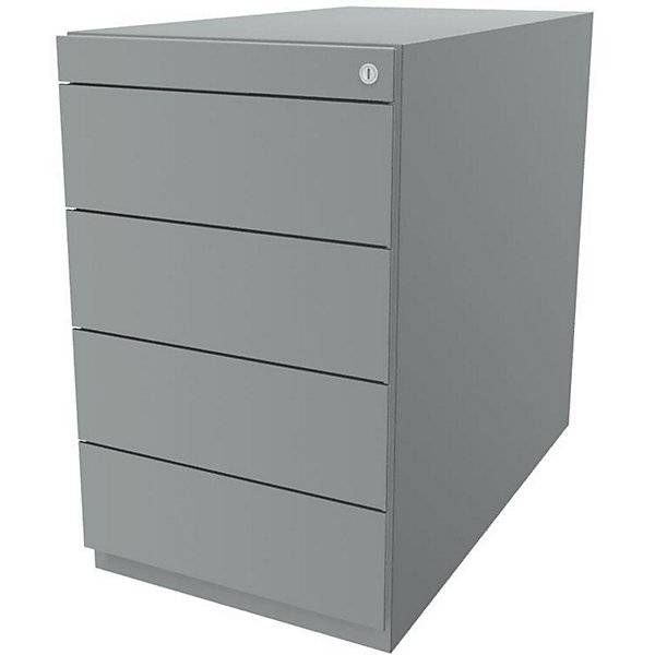 Standcontainer Note™ mit 4 Universalschubladen Tiefe 775 mm silber. BISLEY 115473 49