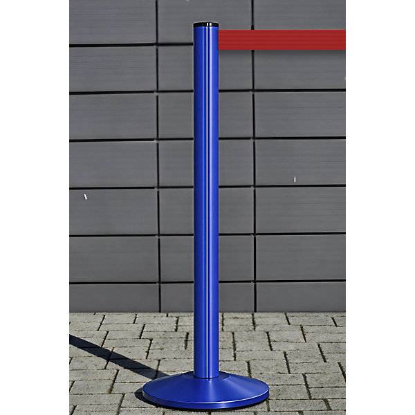 Gurtpfosten aus Aluminium Pfosten blau Auszug 2300 mm Gurtfarbe Rot. VIA GUIDE GmbH 11270549-3