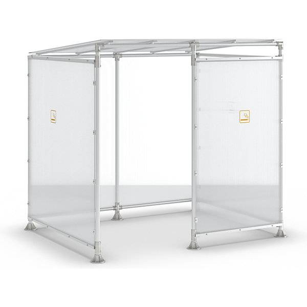 Raucherunterstand ECO mit Verkleidung Breite 2506 mm silber. SPL Deutschland GmbH 72079549-0