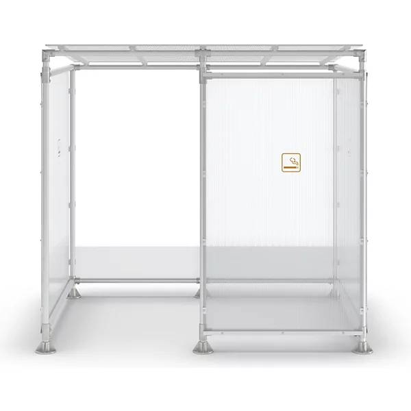 Raucherunterstand ECO mit Verkleidung Breite 2506 mm silber. SPL Deutschland GmbH 72079549-4