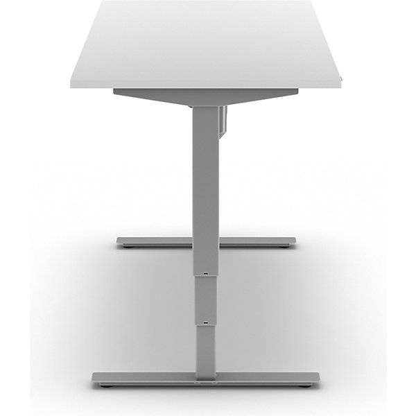 Schreibtisch Atlanta elektrisch höhenverstellbar gerade BxT 1600 x 800 mm weiß/silber. TAKKT Industrial &-3