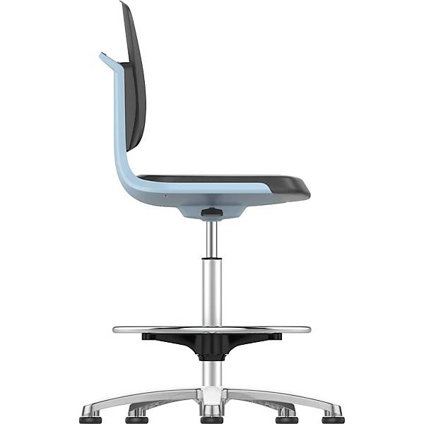 Arbeitsdrehstuhl LABSIT mit Bodengleitern und Fußring Sitz mit Stoffbezug orange. Bimos-Sitztechnik | Interest.-2