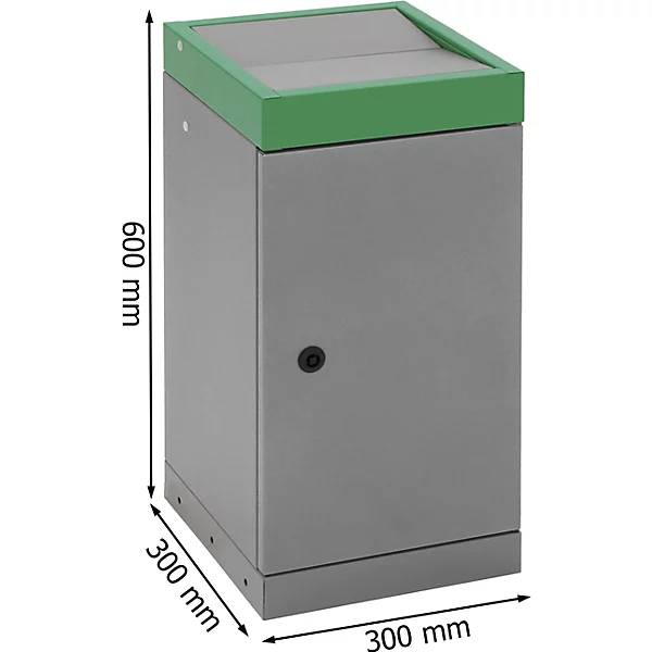 Wertstoffsammler mit Flügeltür einzeln Volumen 30 l Volumen 30 l Deckelfarbe Grün. Stumpf Metall GmbH-4