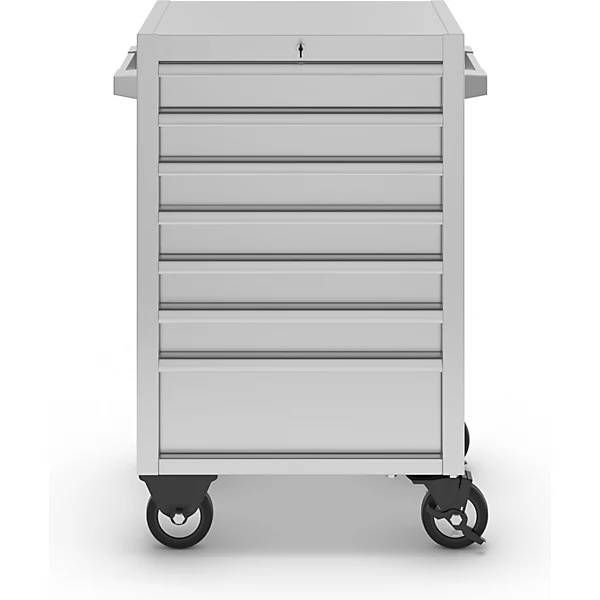 Edelstahl-Schubladenrollwagen 7 Schubladen mit Einzelarretierung HxBxT 935 x 680 x 470 mm. Simon Evers & CO.-3
