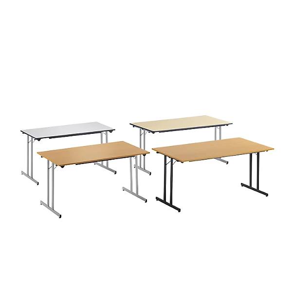 Klapptisch STANDARD Vierkant-Gestell mit Höhenausgleichsschrauben 1400 x 700 mm Gestell alufarben Platte-2