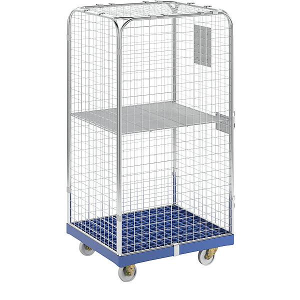 Rollbehälter SAFE HxBxT 1550 x 720 x 810 mm Rollplatte blau. ESB Engineering System Bau GmbH 96862749